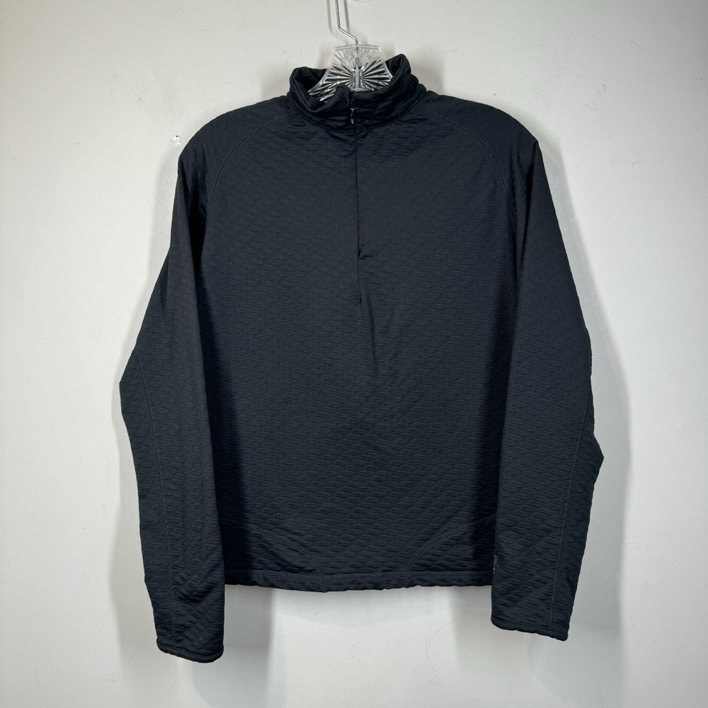 ALPINE DESIGN Womens Black 1/4 Zip Pullover Textured Performance Outdoor Sz S